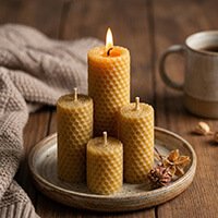 HAND-ROLLED BEESWAX CANDLES